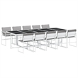 Afuera Living Contemporary 11 Piece Garden Dining Set in White