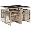 Afuera Living 5 Piece Poly Rattan Garden Dining Set in Beige/Cream White