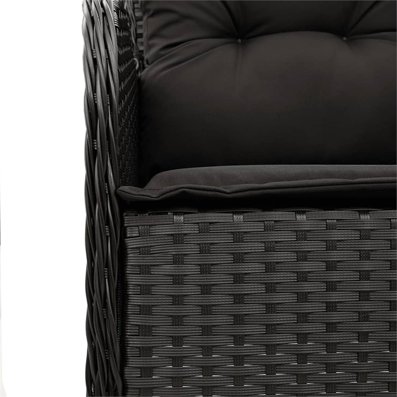 Afuera Living 9 Piece Poly Rattan Garden Dining Set in Black