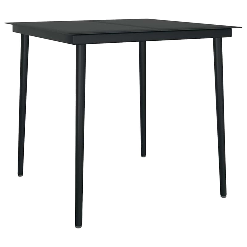 Afuera Living Contemporary Poly Rattan Garden Dining Set in Black