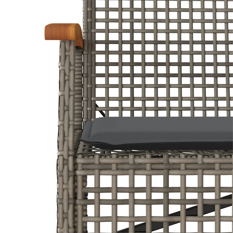 Afuera Living Contemporary Poly Rattan Garden Dining Set in Gray