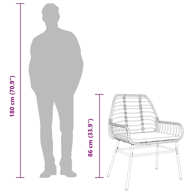 Afuera Living 5 Piece Poly Rattan Garden Dining Set in Black/Cream White