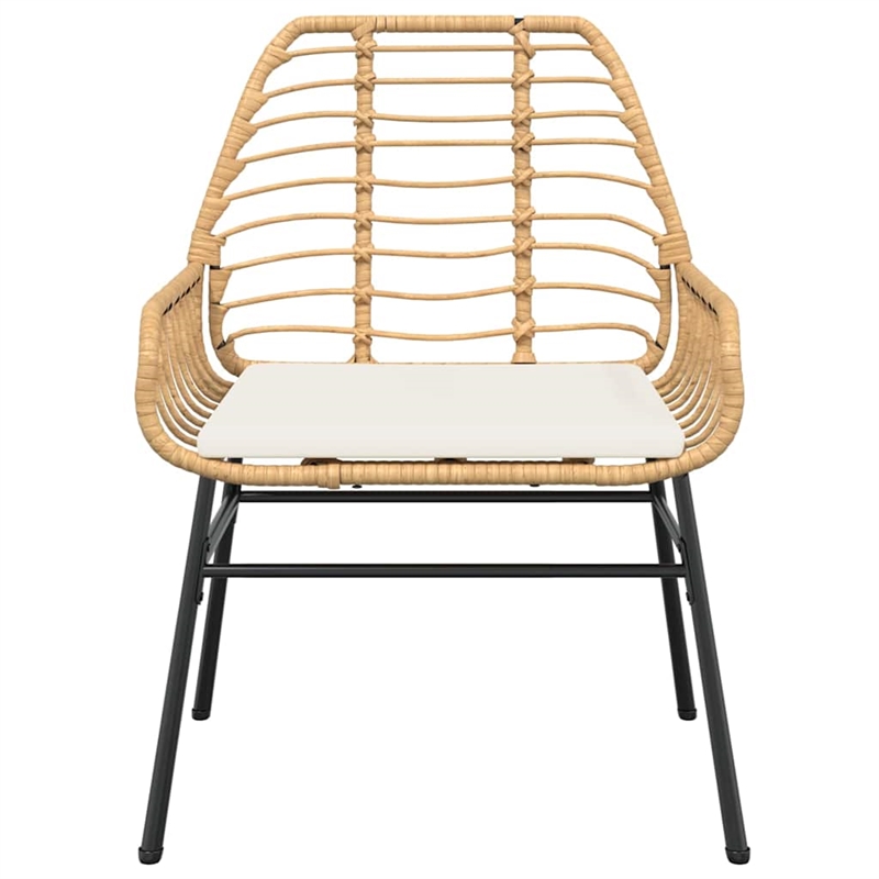 Afuera Living 5 Piece Poly Rattan Garden Dining Set in Black/Cream White