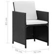 Afuera Living 11 Piece Poly Rattan Garden Dining Set in Black/Cream White