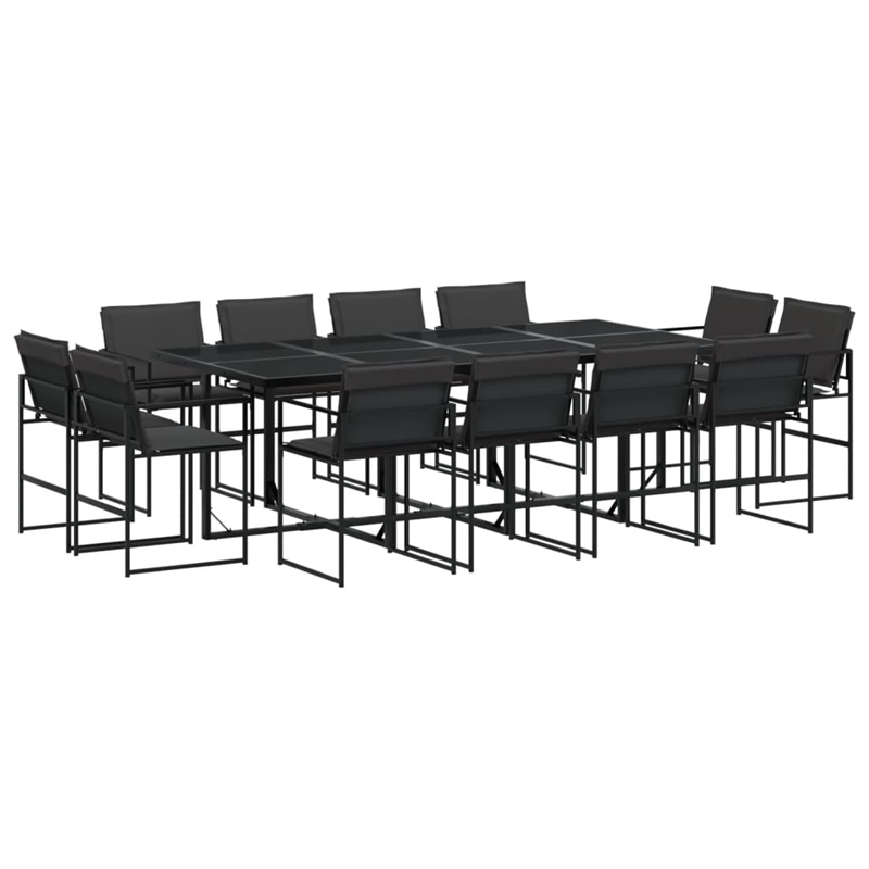Afuera Living Contemporary Steel Garden Dining Set in Black Finish