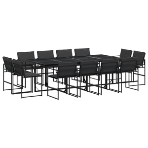 Afuera Living Contemporary Steel Garden Dining Set in Black Finish