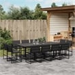 Afuera Living Contemporary Steel Garden Dining Set in Black Finish