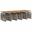 Afuera Living Contemporary 15 Piece Rattan Garden Dining Set in Gray