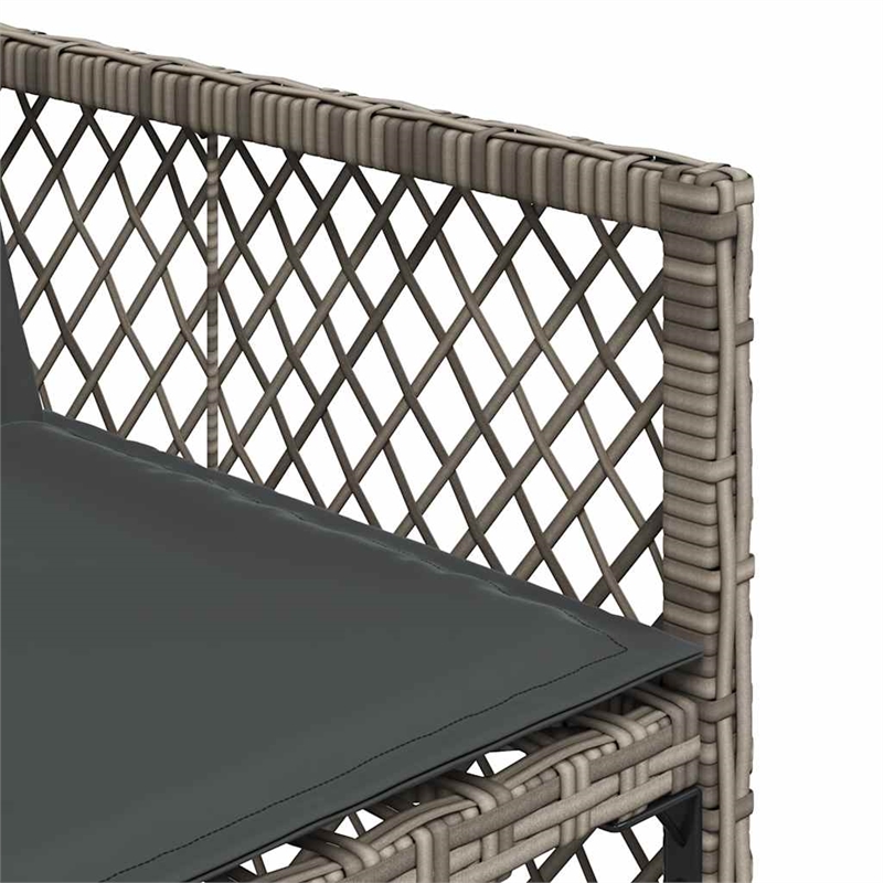 Afuera Living Contemporary 15 Piece Rattan Garden Dining Set in Gray