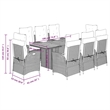 Afuera Living 9 Piece Poly Rattan Garden Dining Set in Black