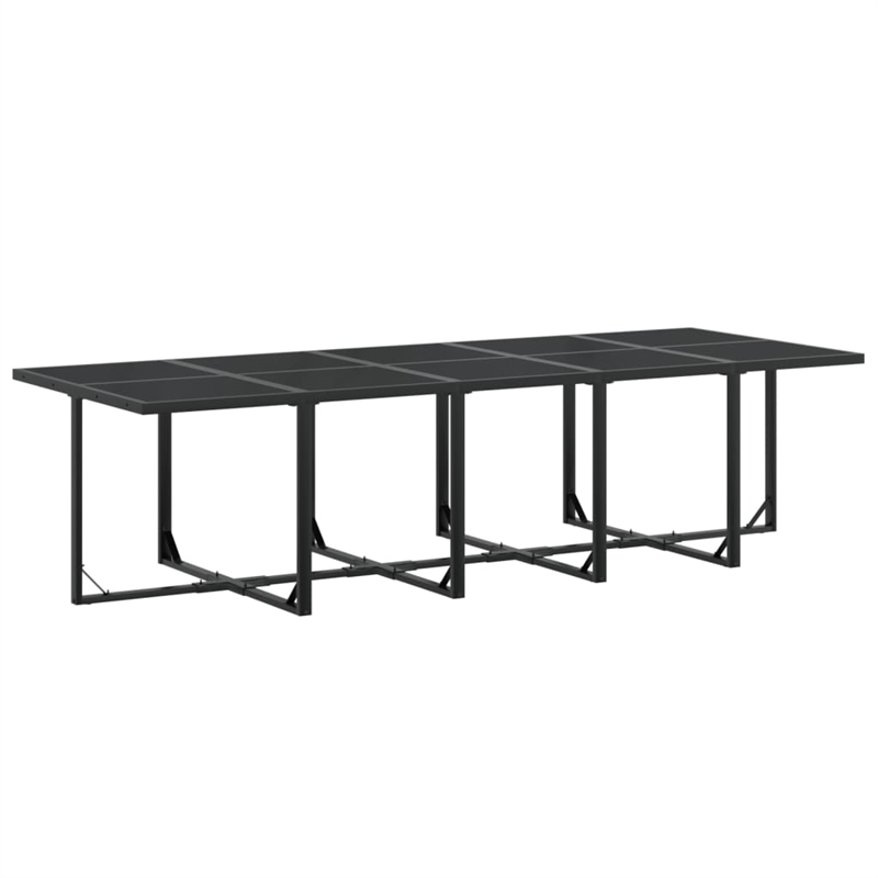 Afuera Living Contemporary Garden Dining Set in Powder-Coated Black