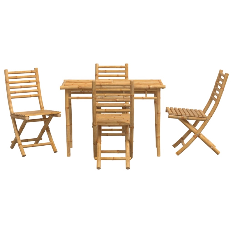 Afuera Living Contemporary Foldable Garden Dining Set in Brown