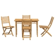 Afuera Living Contemporary Foldable Garden Dining Set in Brown