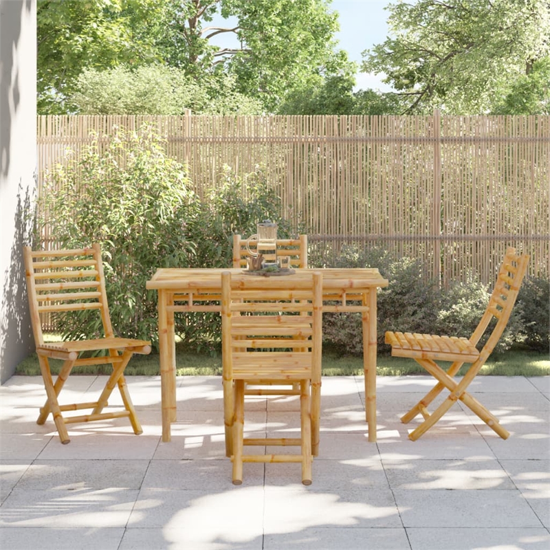 Afuera Living Contemporary Foldable Garden Dining Set in Brown
