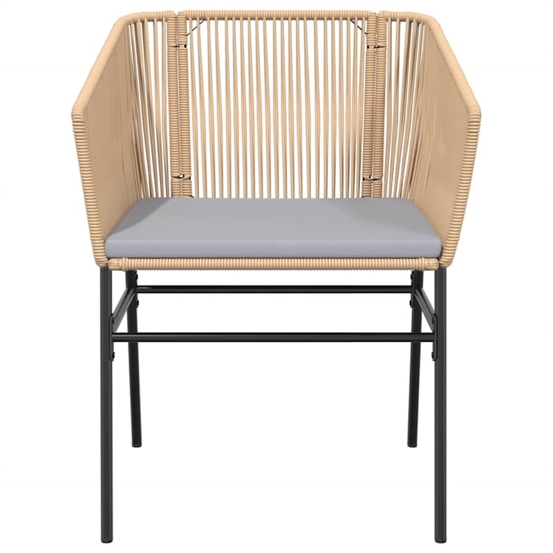 Afuera Living 3 Piece Poly Rattan Garden Dining Set in Black