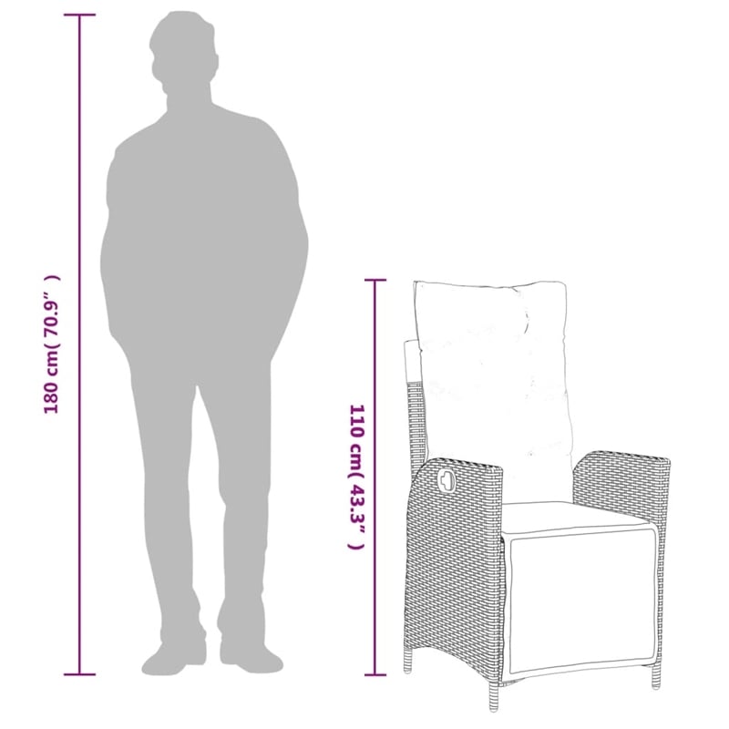 Afuera Living 5 Piece Poly Rattan Garden Dining Set in Brown/Cream white