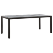 Afuera Living 9 Piece Rattan Garden Dining Set in Black/Dark Gray