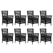 Afuera Living 9 Piece Rattan Garden Dining Set in Black/Dark Gray