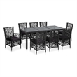 Afuera Living 9 Piece Rattan Garden Dining Set in Black/Dark Gray
