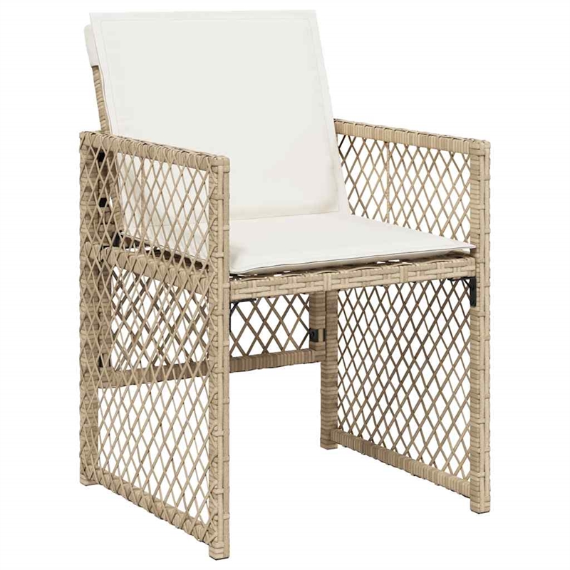 Afuera Living 17 Piece Poly Rattan Garden Dining Set in Beige/Cream White