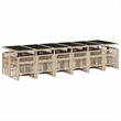 Afuera Living 17 Piece Poly Rattan Garden Dining Set in Beige/Cream White