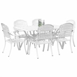 Afuera Living Contemporary 7 Piece Garden Dining Set in White