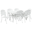 Afuera Living Contemporary 7 Piece Garden Dining Set in White