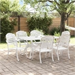 Afuera Living Contemporary 7 Piece Garden Dining Set in White