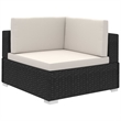 Afuera Living Contemporary 8 Piece Poly Rattan Furniture Set in Black