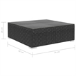 Afuera Living Contemporary 8 Piece Poly Rattan Furniture Set in Black