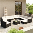 Afuera Living 12 Piece Poly Rattan Large Furniture Set in Black