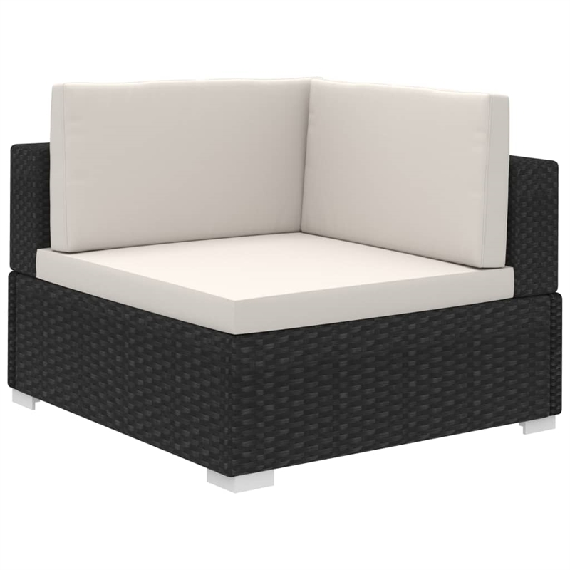 Afuera Living 12 Piece Poly Rattan Large Furniture Set in Black