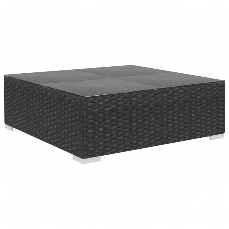 Afuera Living 12 Piece Poly Rattan Large Furniture Set in Black