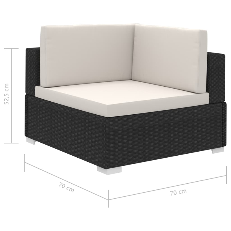 Afuera Living 12 Piece Poly Rattan Large Furniture Set in Black