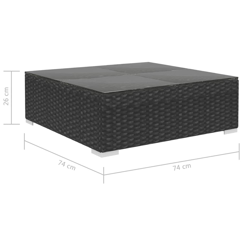 Afuera Living 12 Piece Poly Rattan Large Furniture Set in Black