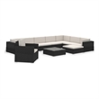 Afuera Living 12 Piece Poly Rattan Large Furniture Set in Black