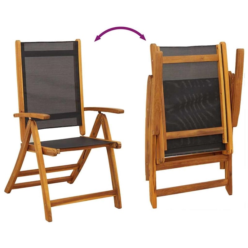 Afuera Living Contemporary Solid Acacia Wood Furniture Set in Black