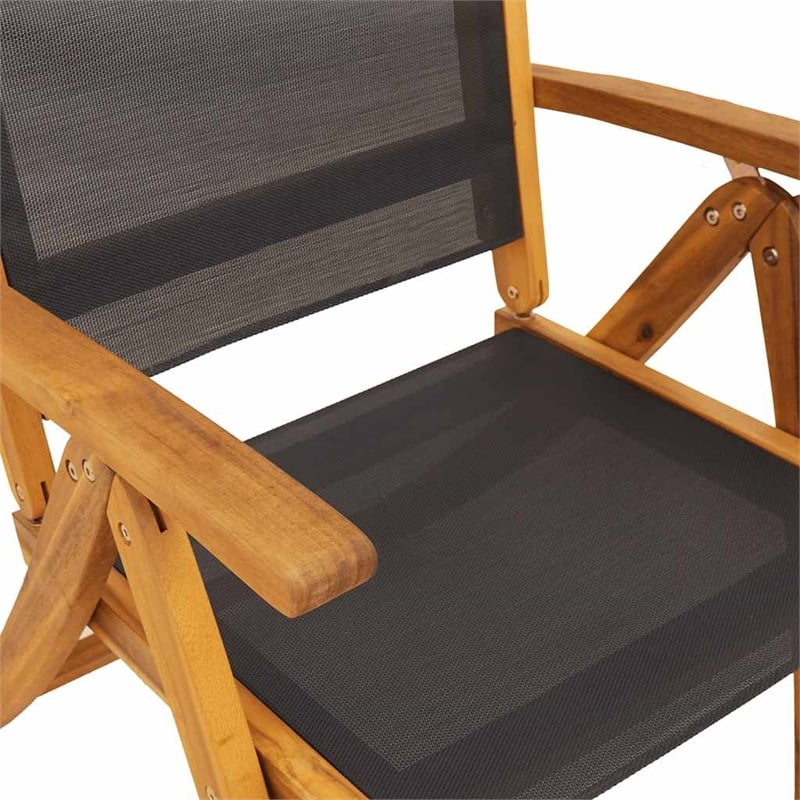 Afuera Living Contemporary Solid Acacia Wood Furniture Set in Black