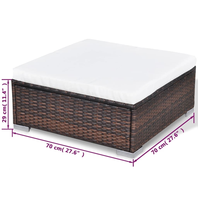 Afuera Living 10 Piece Poly Rattan Furniture Set in Brown/Cream