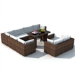Afuera Living 10 Piece Poly Rattan Furniture Set in Brown/Cream
