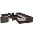 Afuera Living 10 Piece Poly Rattan Furniture Set in Brown/Cream