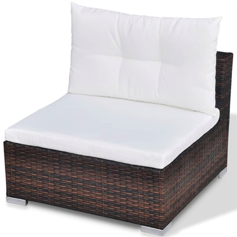 Afuera Living 10 Piece Poly Rattan Furniture Set in Brown/Cream