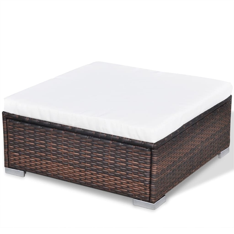 Afuera Living 10 Piece Poly Rattan Furniture Set in Brown/Cream