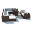 Afuera Living 10 Piece Poly Rattan Furniture Set in Brown/Cream