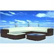 Afuera Living Contemporary 8 Piece Steel Large Lounge Set in Brown
