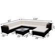Afuera Living Contemporary 8 Piece Steel Large Lounge Set in Brown