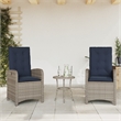 Afuera Living Contemporary Poly Rattan Bistro Set in Gray/Blue