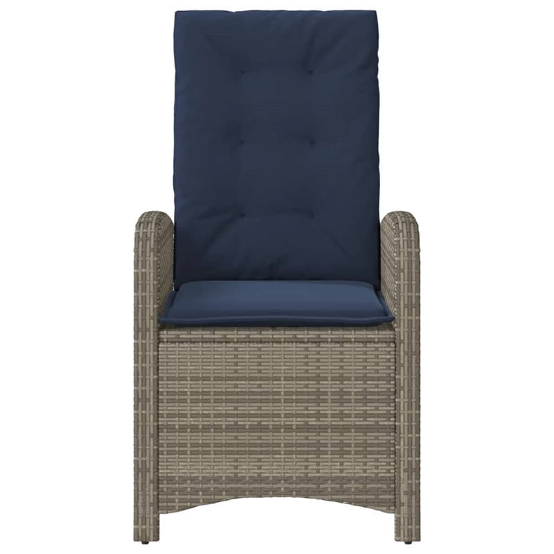 Afuera Living Contemporary Poly Rattan Bistro Set in Gray/Blue
