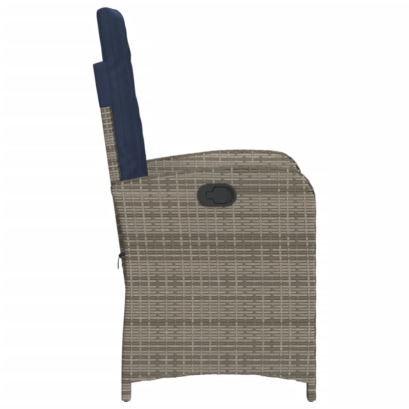 Afuera Living Contemporary Poly Rattan Bistro Set in Gray/Blue