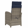 Afuera Living Contemporary Poly Rattan Bistro Set in Gray/Blue